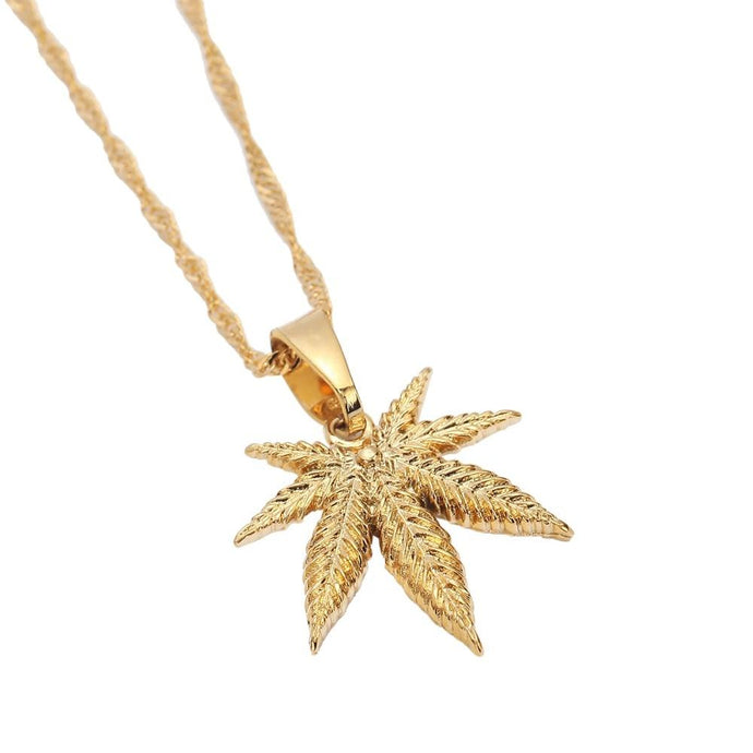 Collier Or Cannabis - Heaven Leaf - Clout Jewelry - Paris